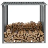 VIDAXL Abri de stockage de bois Acier galvanisé 172x91x154 cm Gris