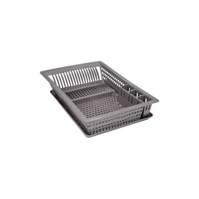 ALUMINIUM ET PLASTIQUE Égouttoir vaisselle+plateau 49x36 silver [-]