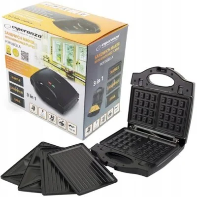 Appareil À Croque-Monsieur/Gaufrier/Panini 3en1 Esperanza Ekt006k (No