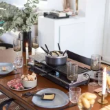 LIVOO Appareil à raclette/fondue 12 personnes en métal noir