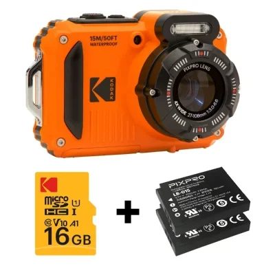Appareil photo Compact WPZ2 Orange + 1 Batterie + Carte 16 Go