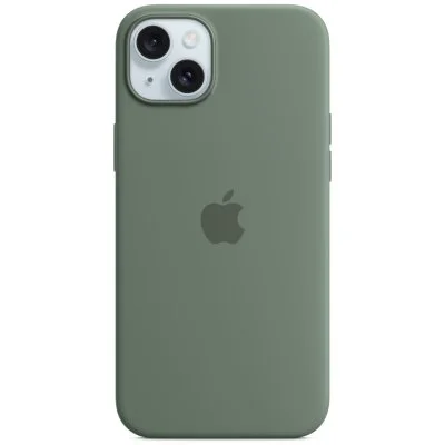Apple Coque en silicone avec MagSafe pour iPhone 15 Plus - Cyprès