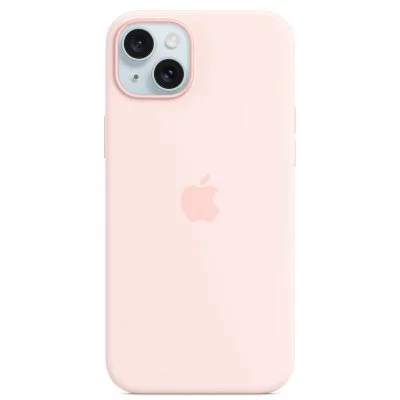 Apple Coque en silicone avec MagSafe pour iPhone 15 Plus - Rose pâle