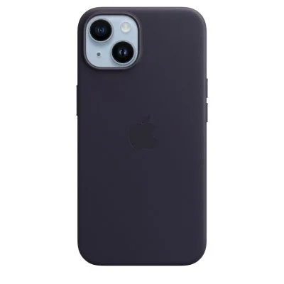 Apple Coque Leather MagSafe iPhone 14 - Ink