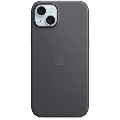 Apple - Coque pour iPhone 15 Plus - tissage fin - noire - avec MagSafe