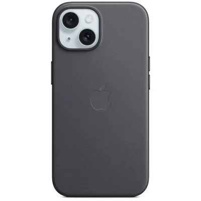 Apple - Coque pour iPhone 15 - tissage fin - Noir avec MagSafe