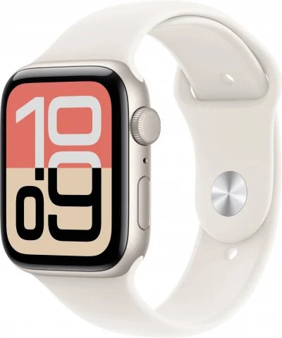 Apple Watch SE 3 GPS 44 mm Aluminium Lumière Stellaire Bracelet Sport Lumière Stellaire M/L