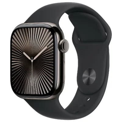 Apple Watch Series 10 GPS + Cellular 46mm Boîtier en Titane Ardoise avec Bracelet Sport Noir S/M