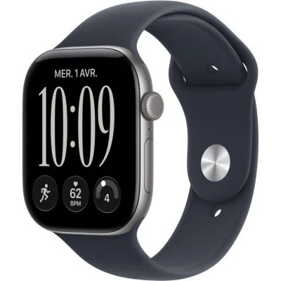 Apple Watch Series 12 GPS 46mm Aluminium Gris sidéral Bracelet Sport Bleu marine M/L