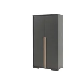 Armoire anthracite London à 2 portes, réalisée en aggloméré.