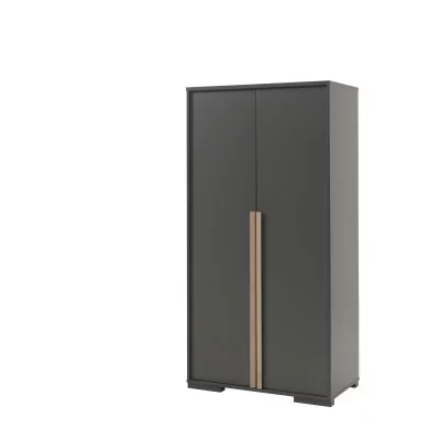 Armoire anthracite London à 2 portes, réalisée en aggloméré.