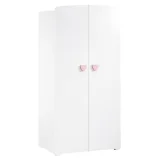 BABY PRICE Armoire Basic 2 portes boutons rose babyprice - color
