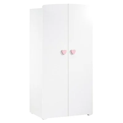 Armoire Basic 2 portes boutons rose babyprice - color