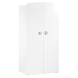 BABY PRICE Armoire chambre bébé 2 portes - Boutons étoile gris - New Basic