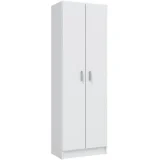 Armoire de rangement LISON 2 portes L58,5cm x H180cm - Blanc