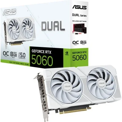 ASUS Dual -RTX5060-O8G-WHITE NVIDIA GeForce RTX 5060 8 Go GDDR7