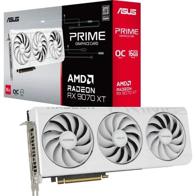 Asus Radeon RX 9070 XT PRIME WHITE OC Edition, Carte graphique
