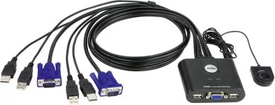 Aten CS22U commutateur écran, clavier et souris Noir