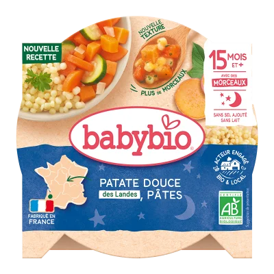 Babybio Assiette Marmite Du Potager Patate Douce/Blé 260 G - Lot De 4