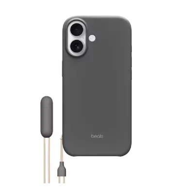 Beats Coque iPhone 17 avec Support Kickstand, MagSafe et Contrôle Caméra – Gris Granit