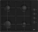 BEKO - Table de cuisson gaz 61cm 4 feux 7900w noir HIGG64123SB - noir