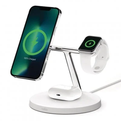 Belkin Wiz017vfwh Wireless Charger Blanc,Argenté