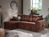 BESTMOBILIER Canapé d'angle réversible convertible 4 places ASTORIA - Microfibre Marron