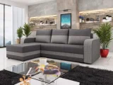BESTMOBILIER Canapé d'angle réversible convertible 4 places HARVEY - Tissu Gris