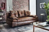 BESTMOBILIER Canapé droit convertible 3 places LARSON - Tissu Marron