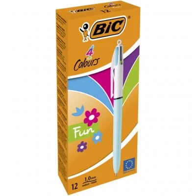 Bic Stylo À Bille Rétractable A 4 Couleurs Fashion