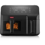 BODUM MELIOR Friteuse électrique à air pulsé, double compartiment 3.2 l & 5.1 L, 2.700 W Noir