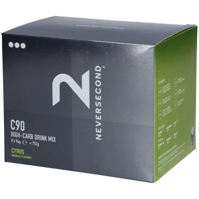 Boisson Neversecond C90 High Carb Mix 94 g goût agrumes (8 unités)