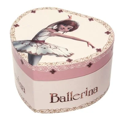 Boîte à bijoux musicale phosphorescente coeur Ballerina