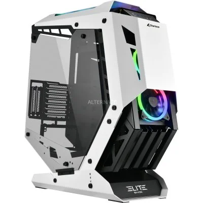 Boîtier PC Sharkoon Elite Shark CA700 USB 3.2 Verre Trempé ATX Tower Noir Blanc