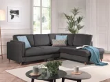LISA DESIGN Brooke - canapé d'angle convertible - 5 places - style contemporain - droit - Gris foncé