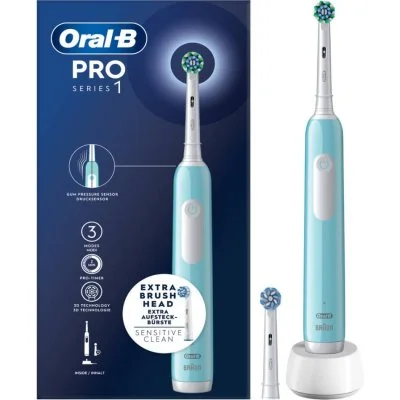 Brosse à dent électrique Oral-B Pro 1 Bleue Cross Action + 1 brossette
