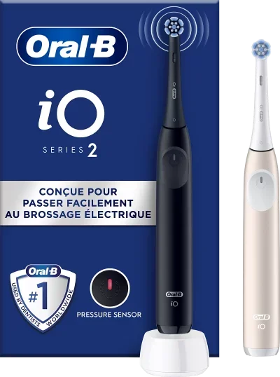 Brosse à dents électrique iO2 Series DUO Night Black / Calm Pink