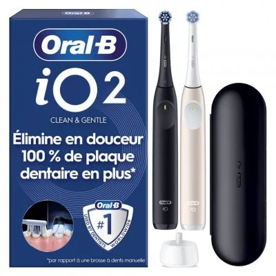 Brosse à dents électrique Oral B iO2 Series Duo Noir et Rose