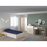 PARISOT But Lit 190x90 LOAN 1 tiroir imitation Acacia clair et blanc