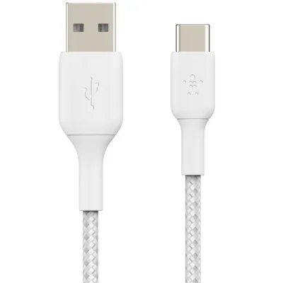 Câble USB C Belkin tresse 15cm Blanc