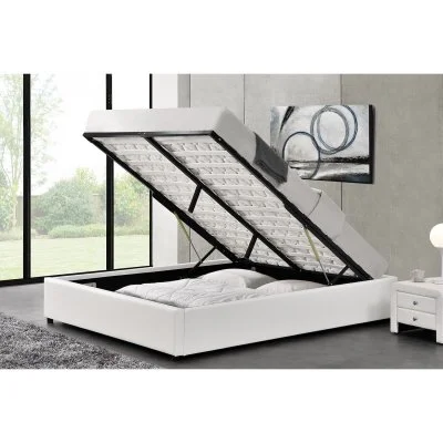 Cadre De Lit Avec Coffre De Rangement Integre 140x190 Cm Kennington