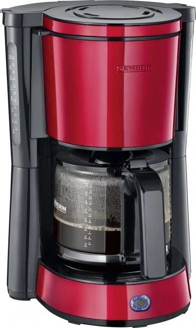 Cafetiere 1000w 1,4l inox laque rouge