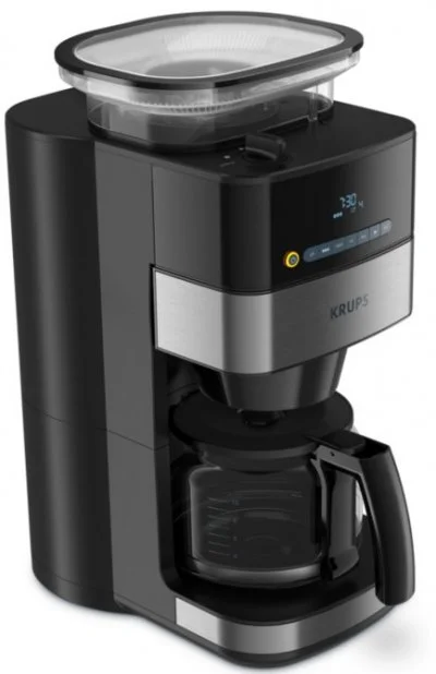 Cafetière à filtre Krups Grind Aroma KM832810 1000 W Noir et Gris