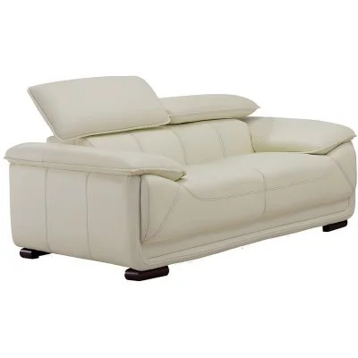 Canapé 2 places en cuir macelo - Ivoire - Ivoire
