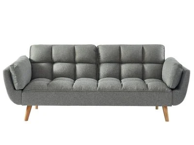 Canapé 3 places convertible clic-clac en tissu LOELINE - Gris chiné