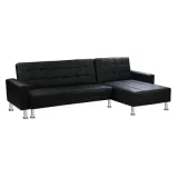 HABITAT ET JARDIN Canapé d'angle convertible et réversible ""theo"" - 4 places - noir