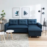 HAPPY GARDEN Canapé d'angle convertible wade 3 places bleu - Bleu