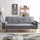 CONCEPT USINE Canapé droit convertible scandinave 3 places wooden - Gris