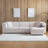 CONCEPT USINE Canapé modulable 3 places + 1 pouf velours côtelé beige monroe - Beige