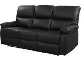 HABITAT ET JARDIN Canapé relax ""Lincoln"" - 197 x 89 x 103 cm - 3 places - Noir